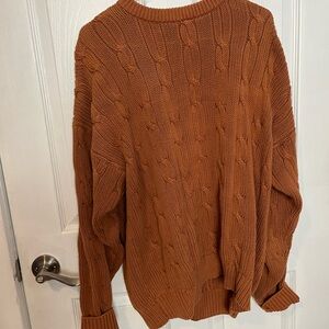 Orange Vintage Cable Knit Sweater